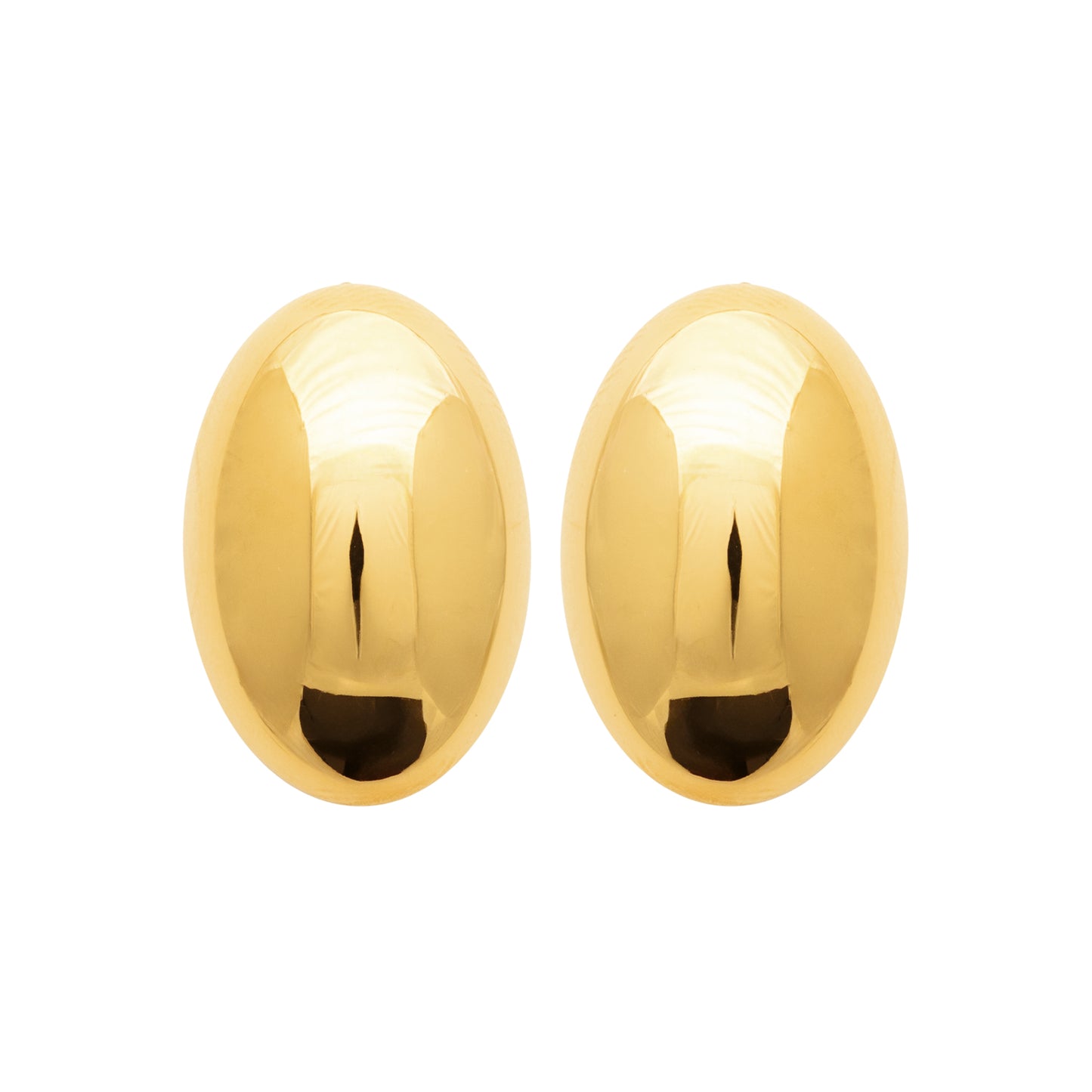 Boucles d’oreilles ovales bombées en acier doré