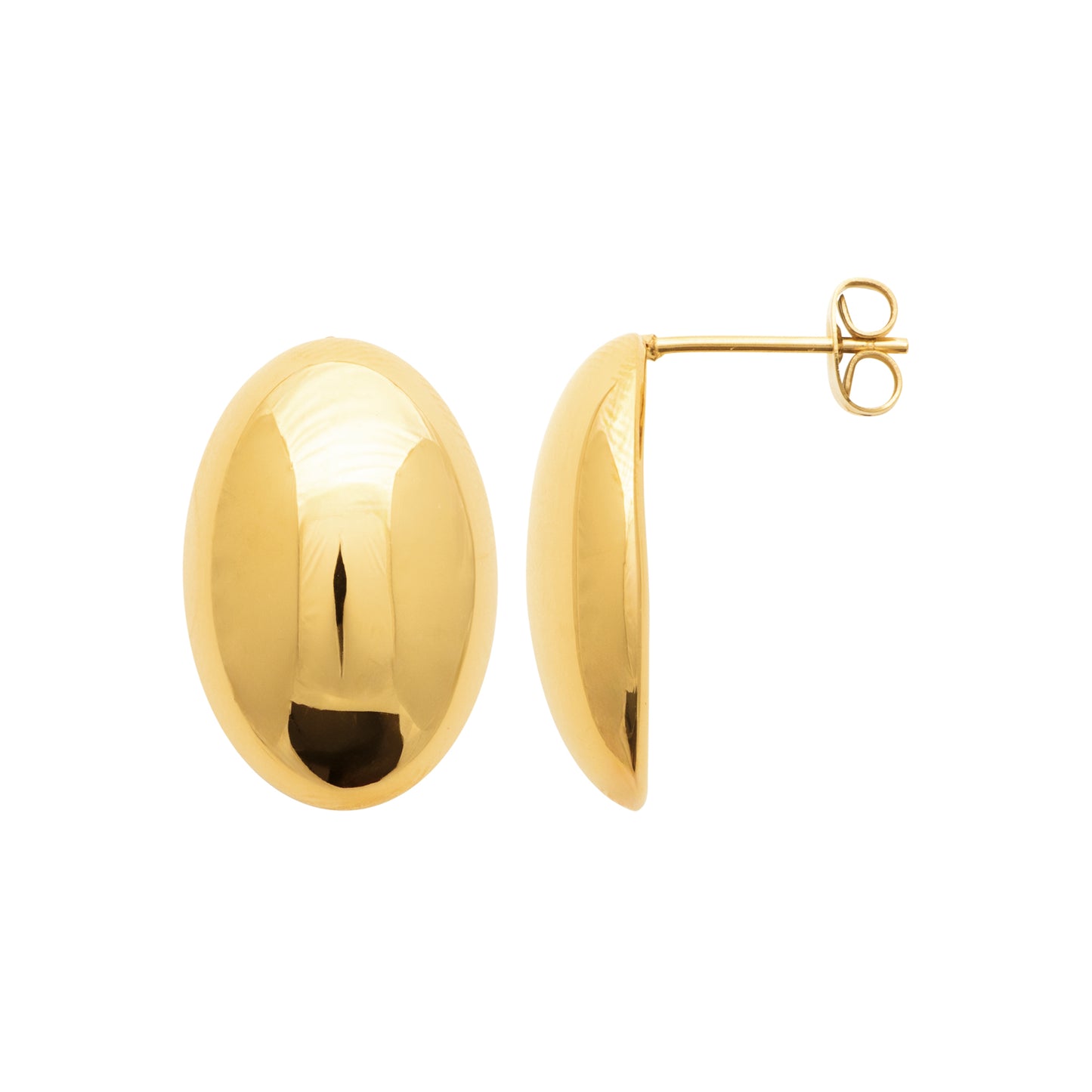 Boucles d’oreilles ovales bombées en acier doré