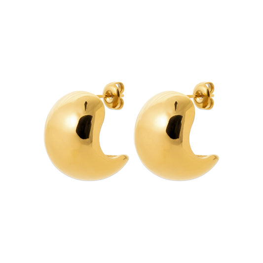 Boucles d’oreilles bombées dorées – acier doré