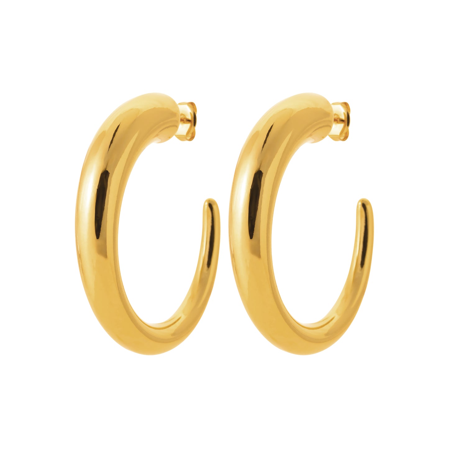 Créoles épaisses dorées en acier inoxydable – style moderne et intemporel