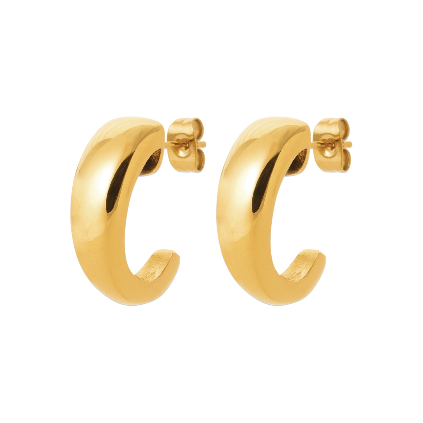 Boucles d’oreilles dorées épaisses – en acier inoxydable