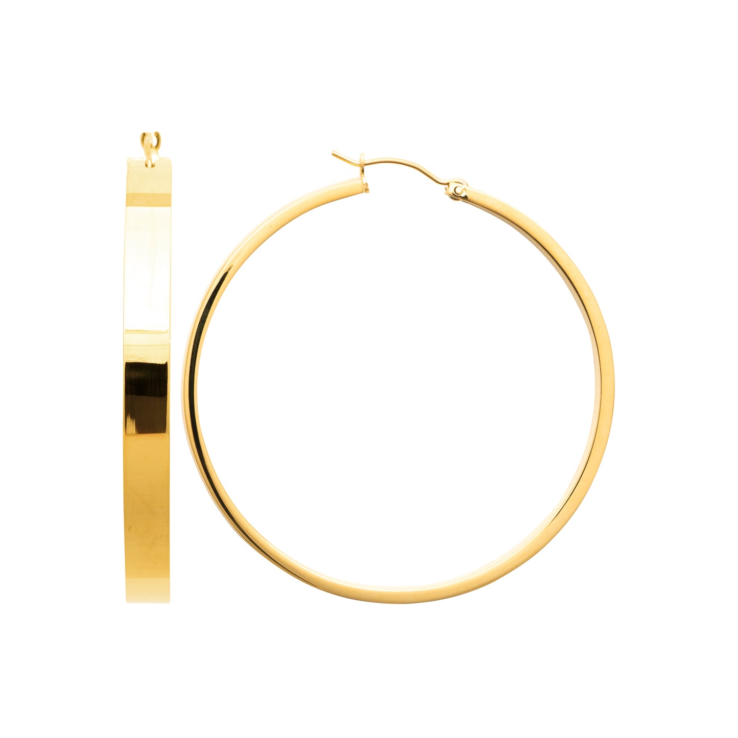 Boucles d’oreilles créoles larges dorées – bijou intemporel et élégant