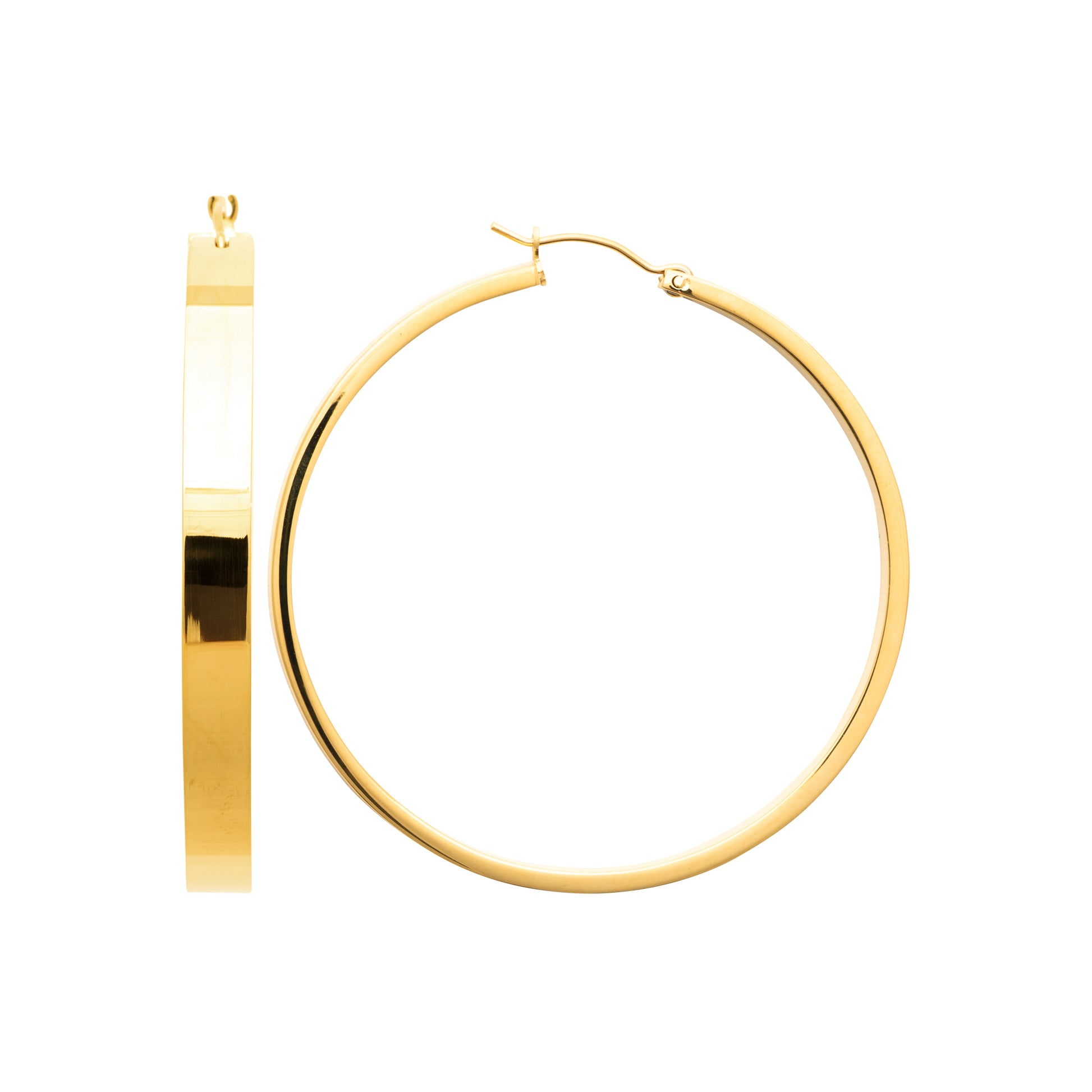 Boucles d’oreilles créoles larges dorées – bijou intemporel et élégant