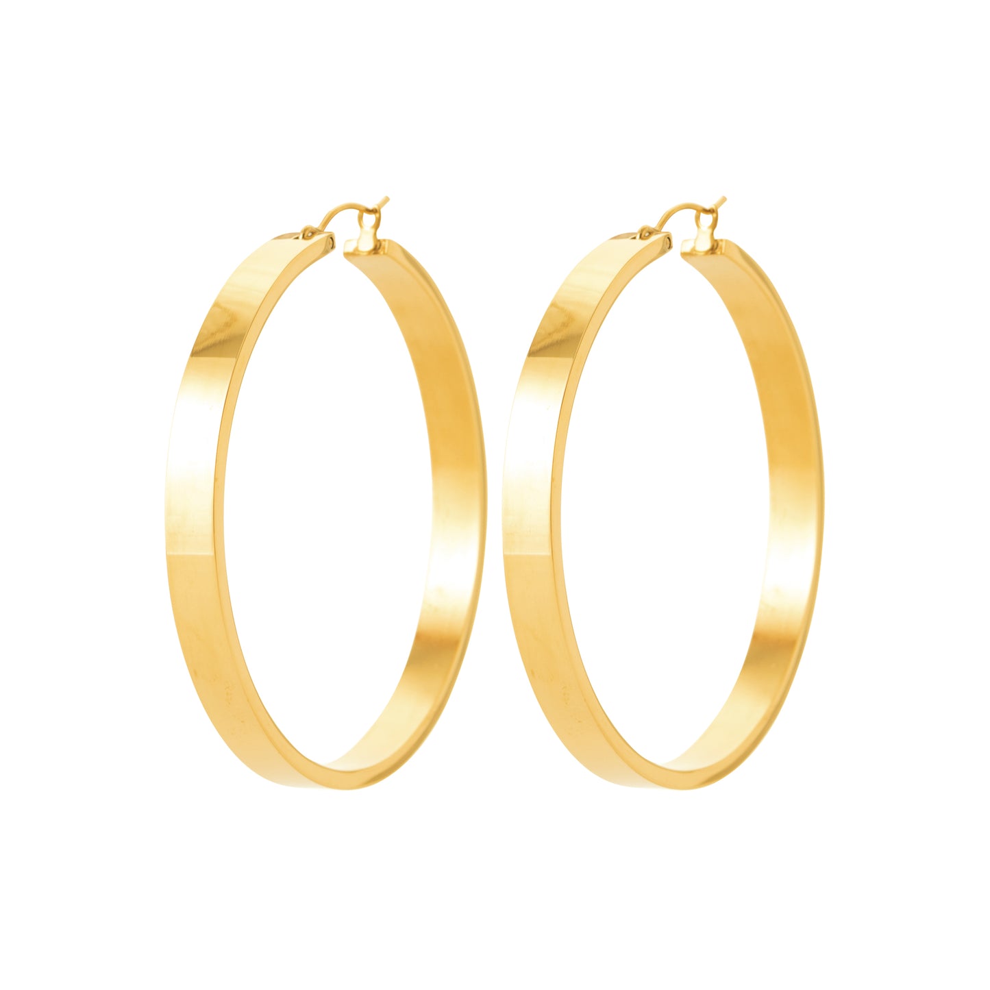 Boucles d’oreilles créoles larges dorées – bijou intemporel et élégant