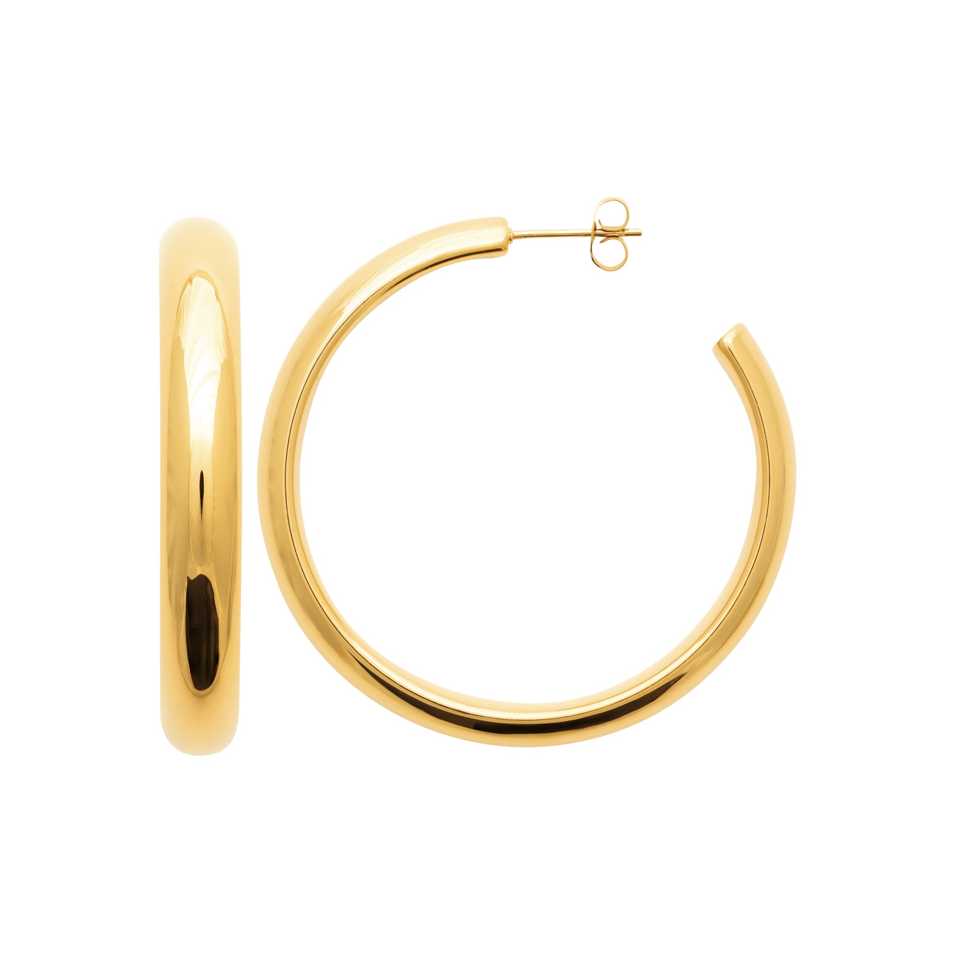 Boucles d’oreilles créoles épaisses dorées – bijou moderne et raffiné