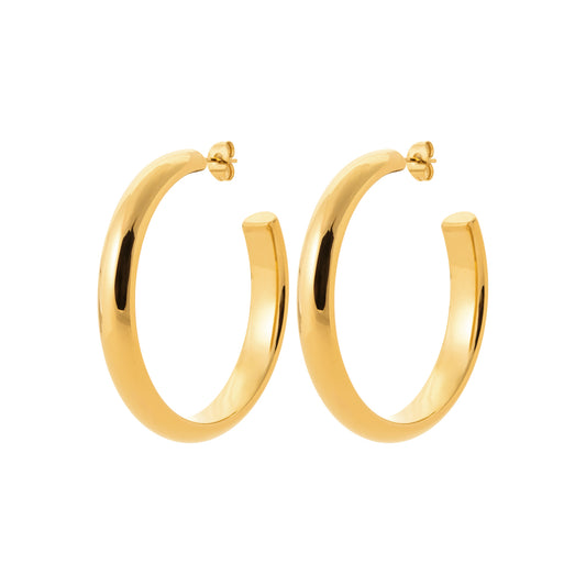 Boucles d’oreilles créoles épaisses dorées – bijou moderne et raffiné