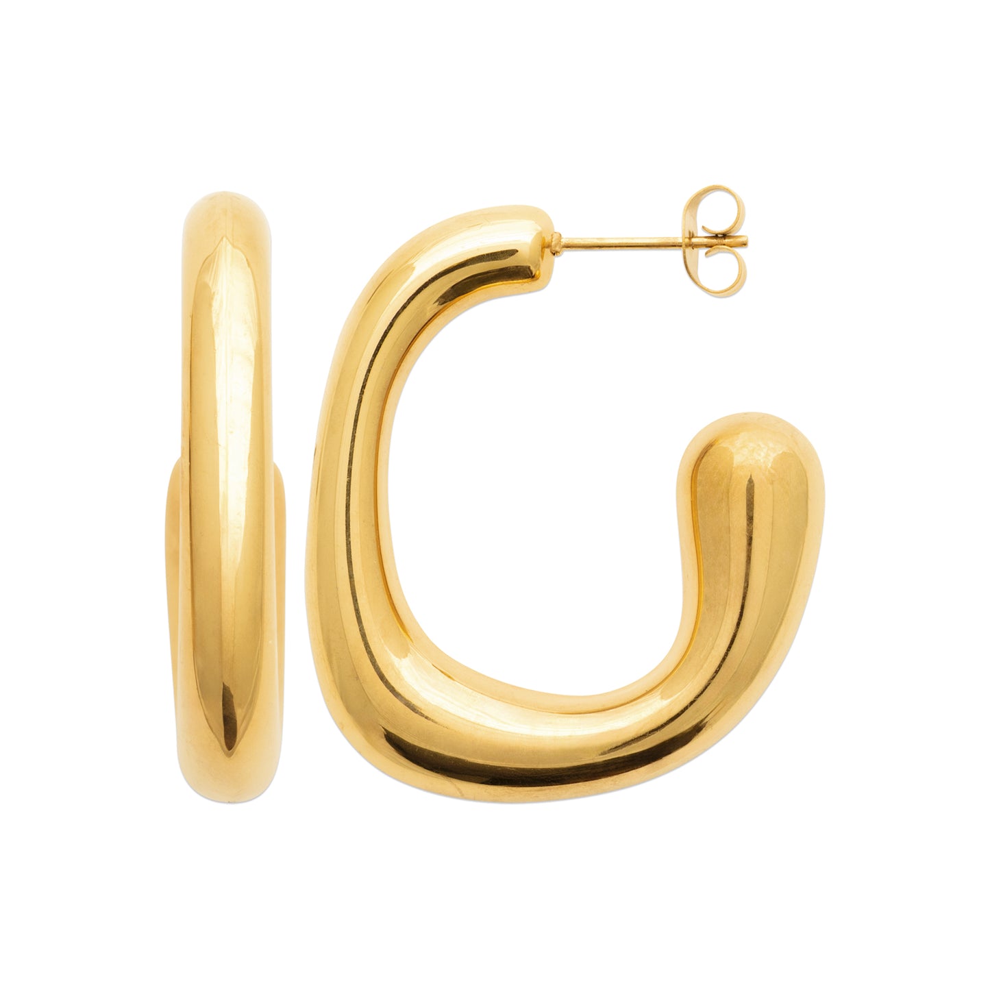 Créoles dorées épaisses en acier inoxydable