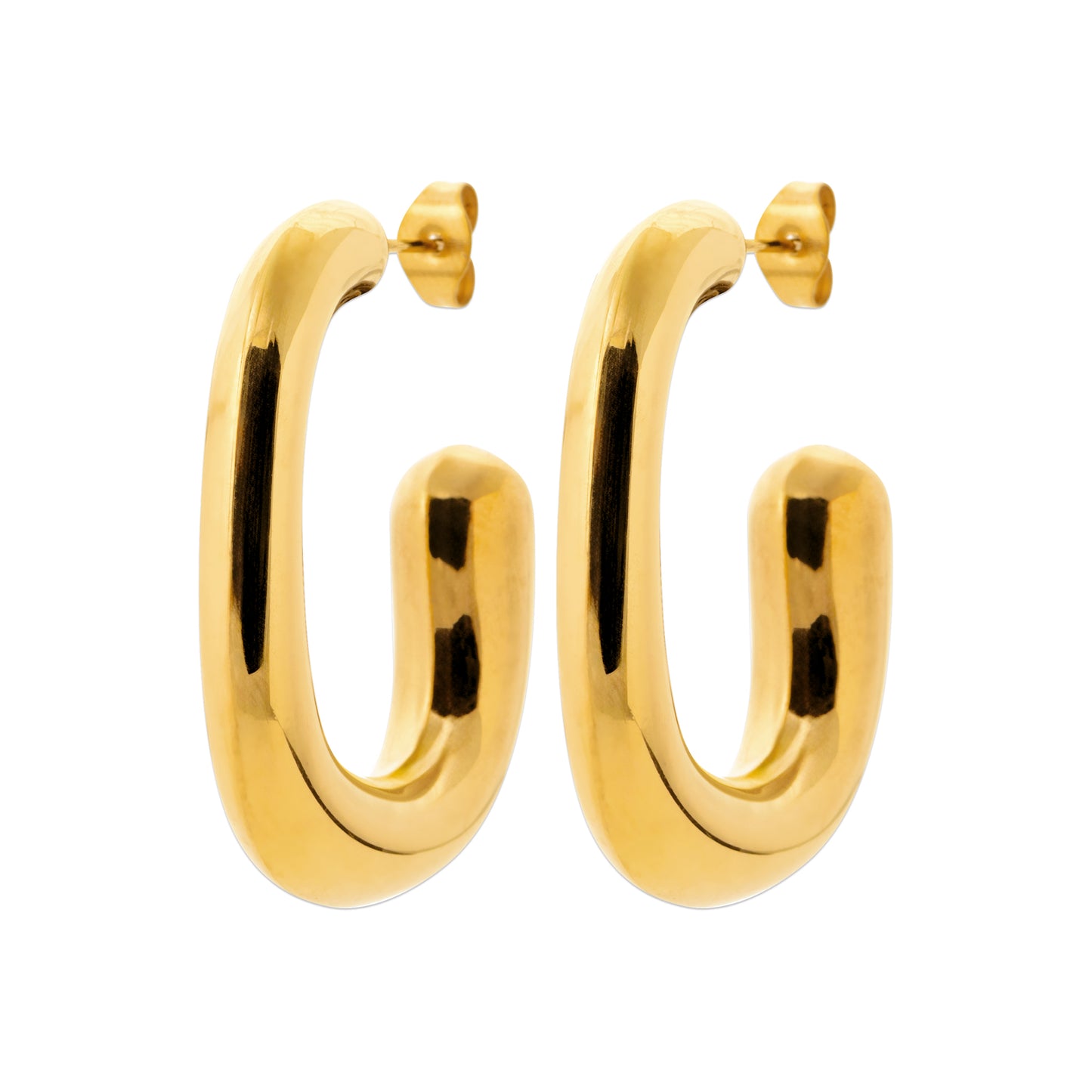 Créoles dorées épaisses en acier inoxydable