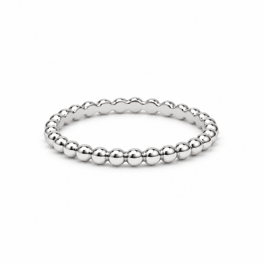 Bague petites boules en argent véritable