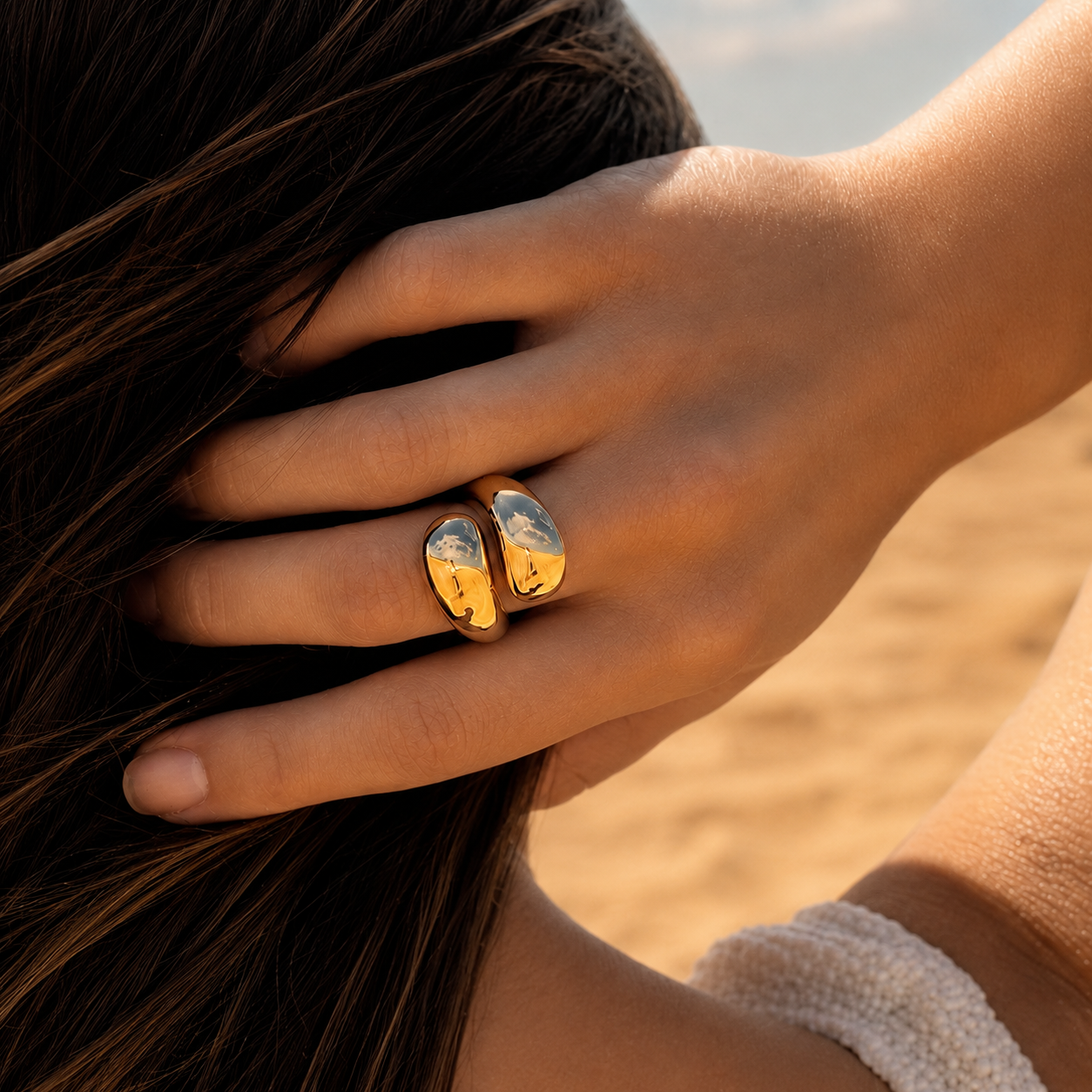 Bague torsadée et bombée plaqué or