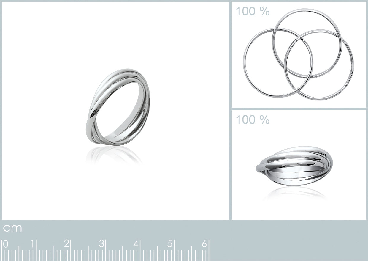 Bague 3 anneaux en argent