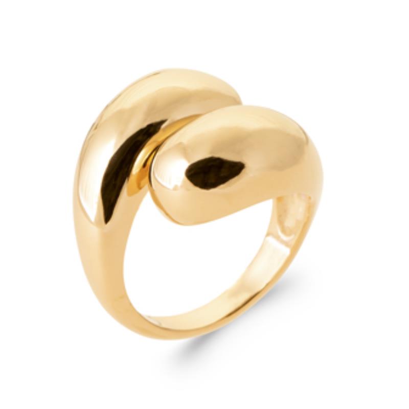 Bague torsadée et bombée plaqué or