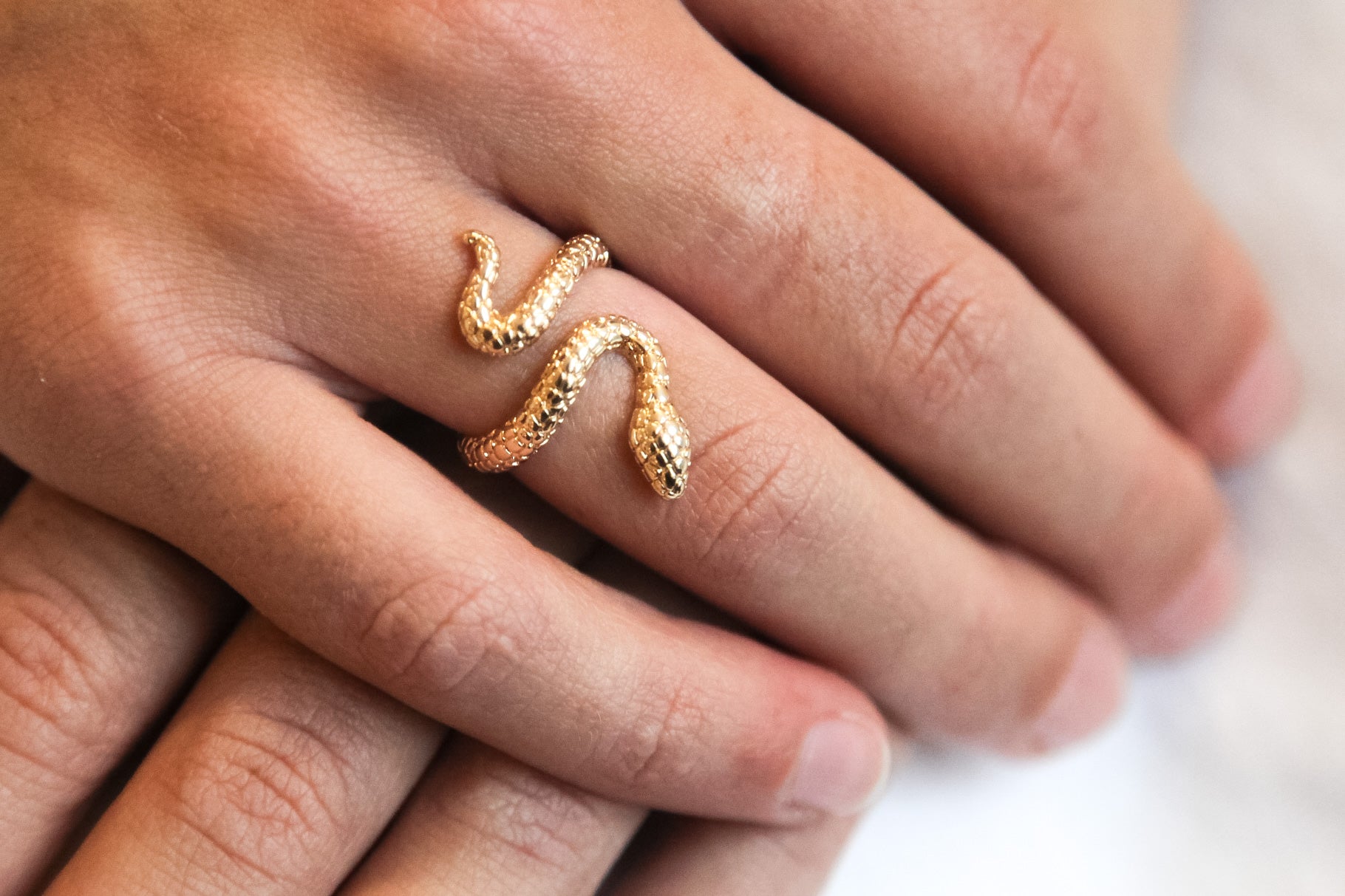Bague serpent plaqué or