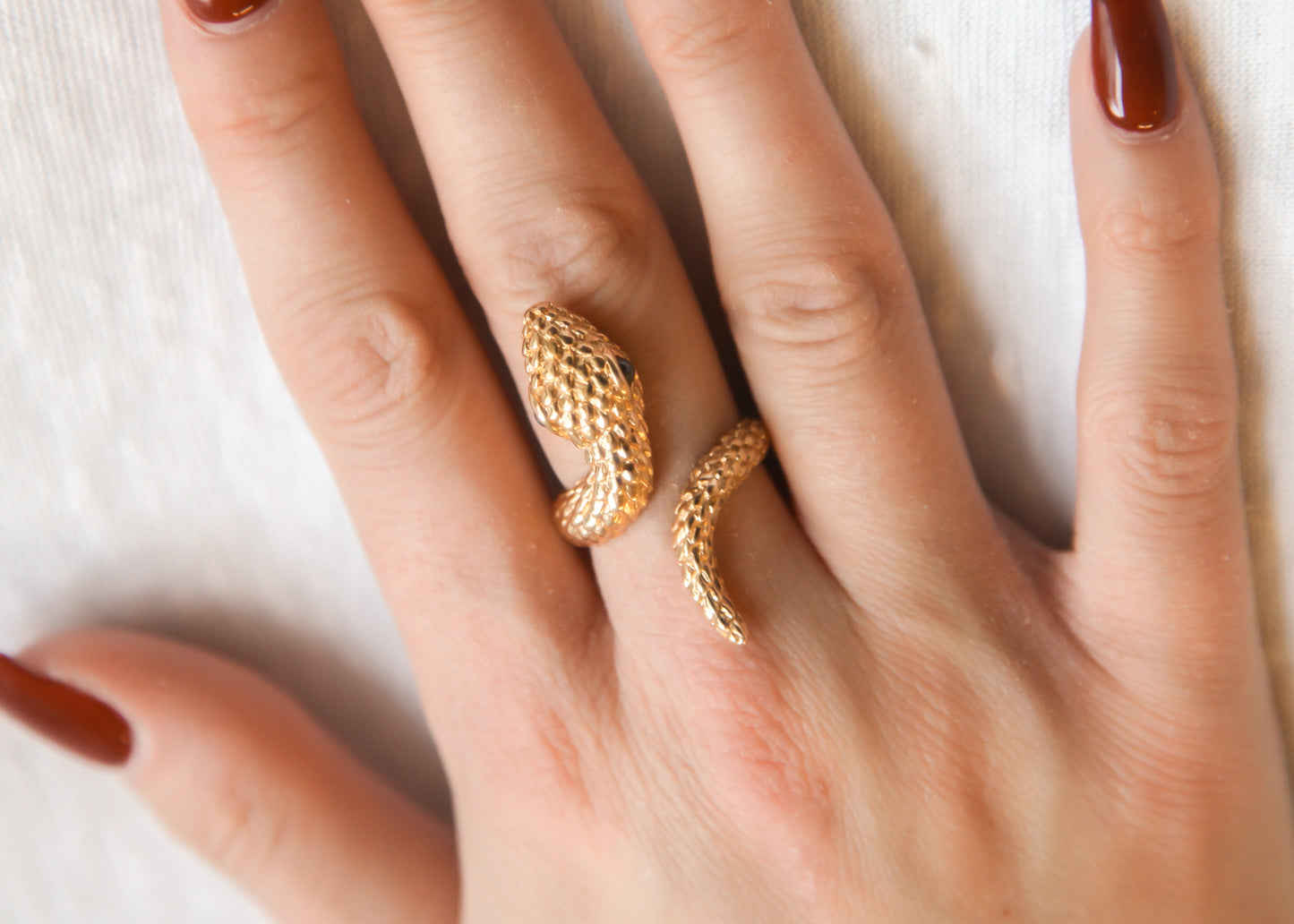 Bague serpent plaqué or femme