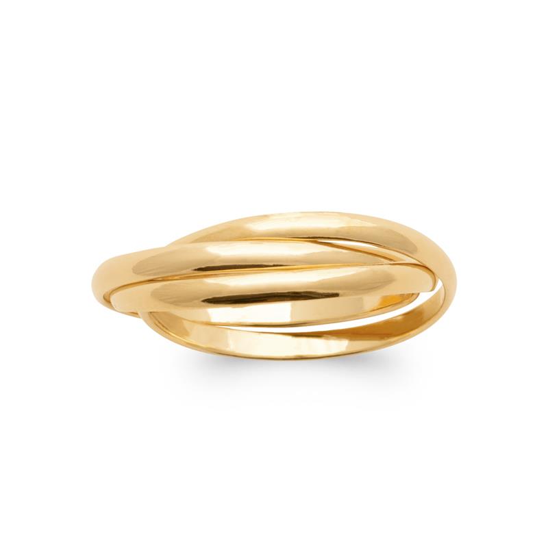 Bague trois anneaux en plaqué or jaune 18 carats