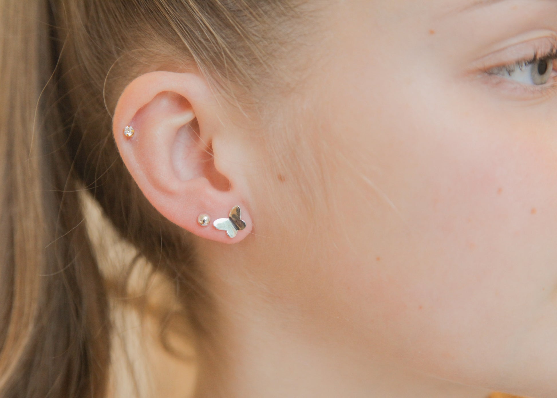 Boucles d'oreilles papillons en argent