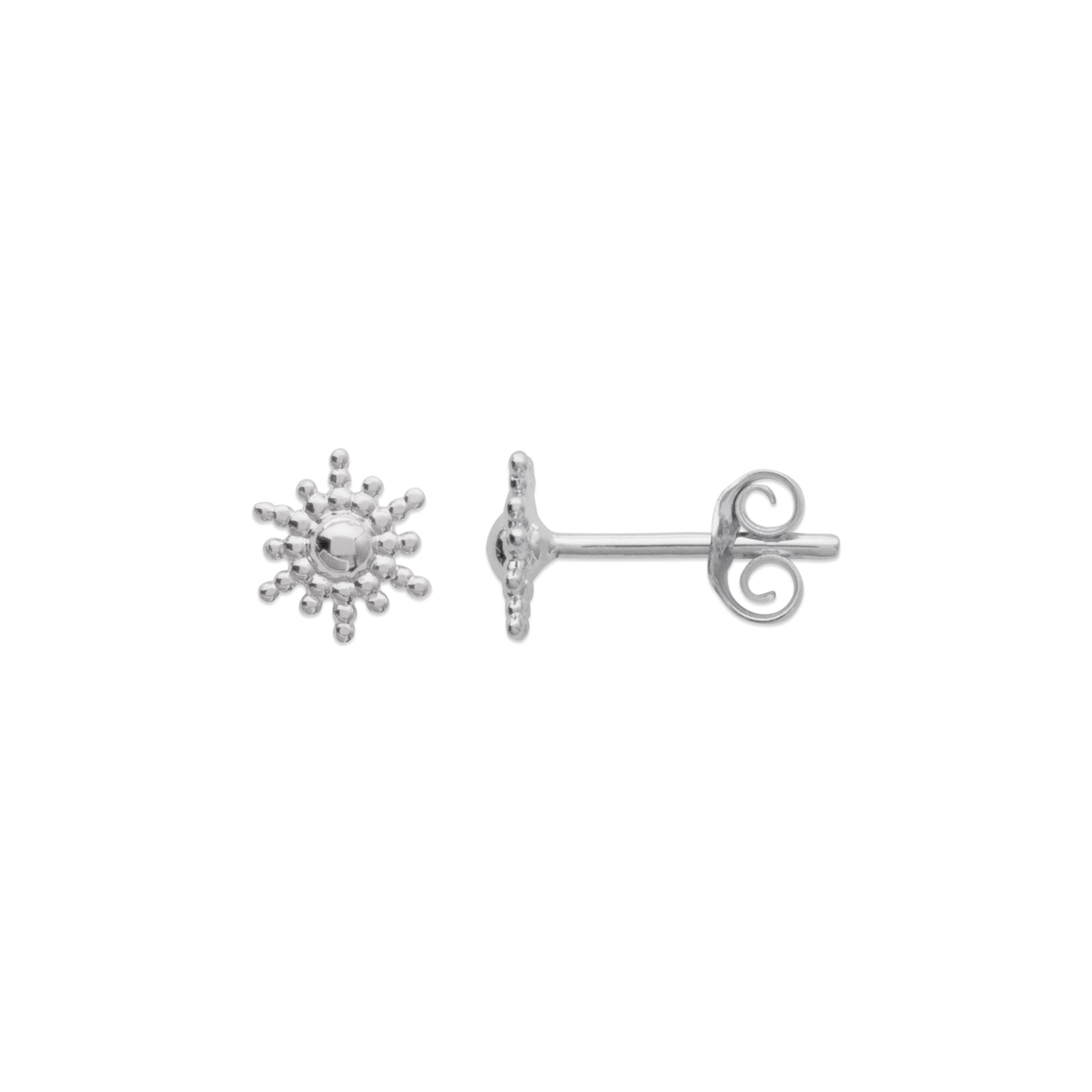 Boucles d'oreilles puce petit soleil en argent
