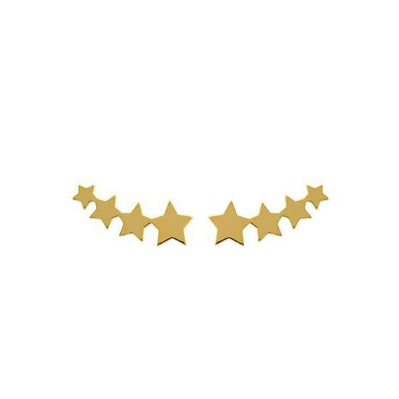 Boucles d'oreilles 4 étoiles montantes plaqué or