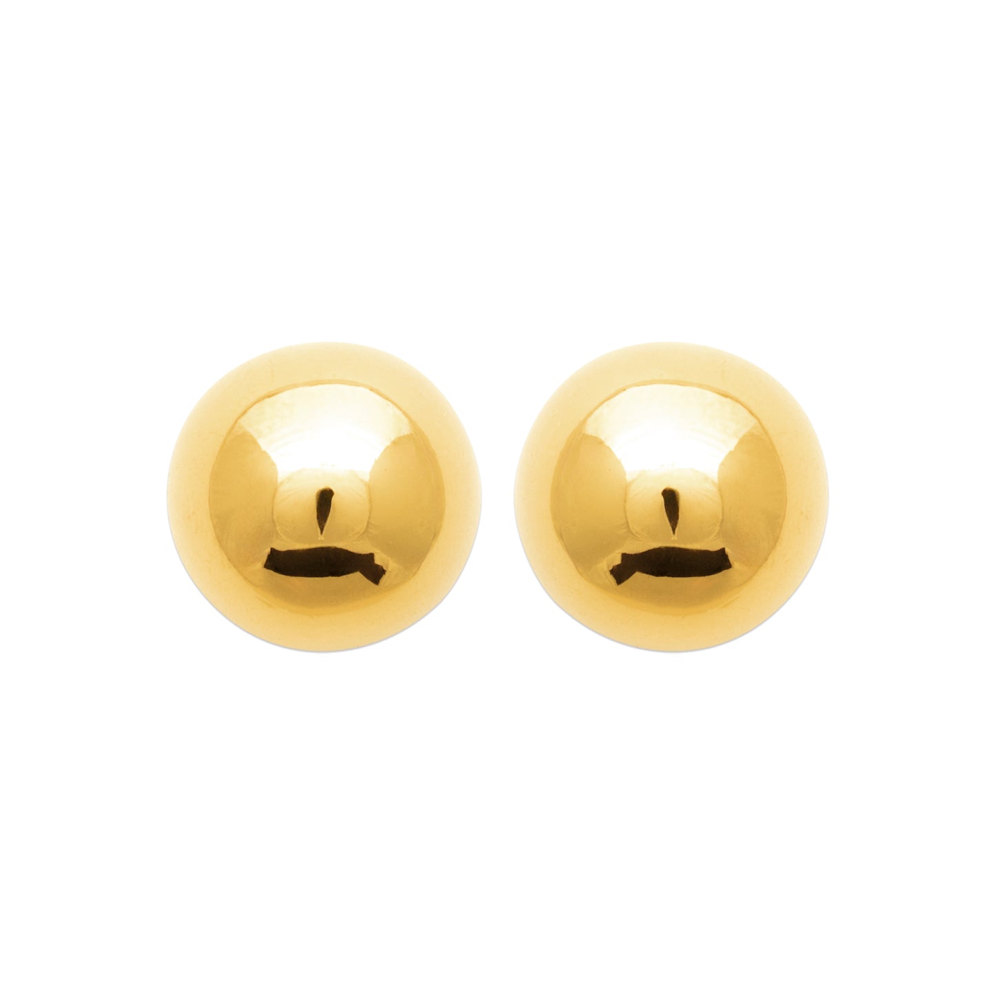 Boucles d’oreilles boules dorées en acier doré 12 mm