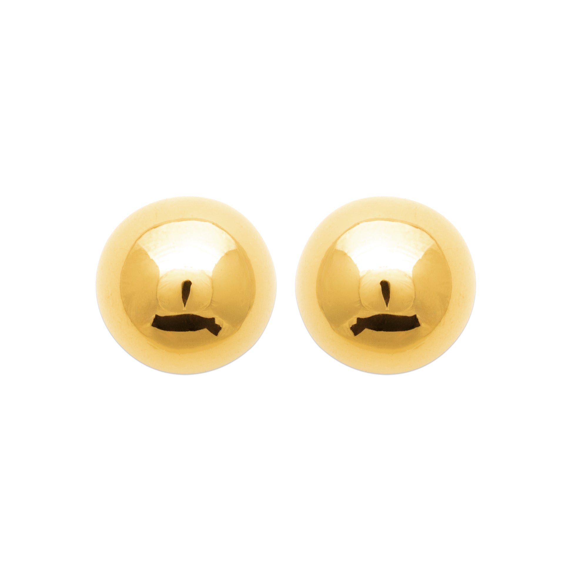 Boucles d’oreilles boules dorées en acier doré 12 mm
