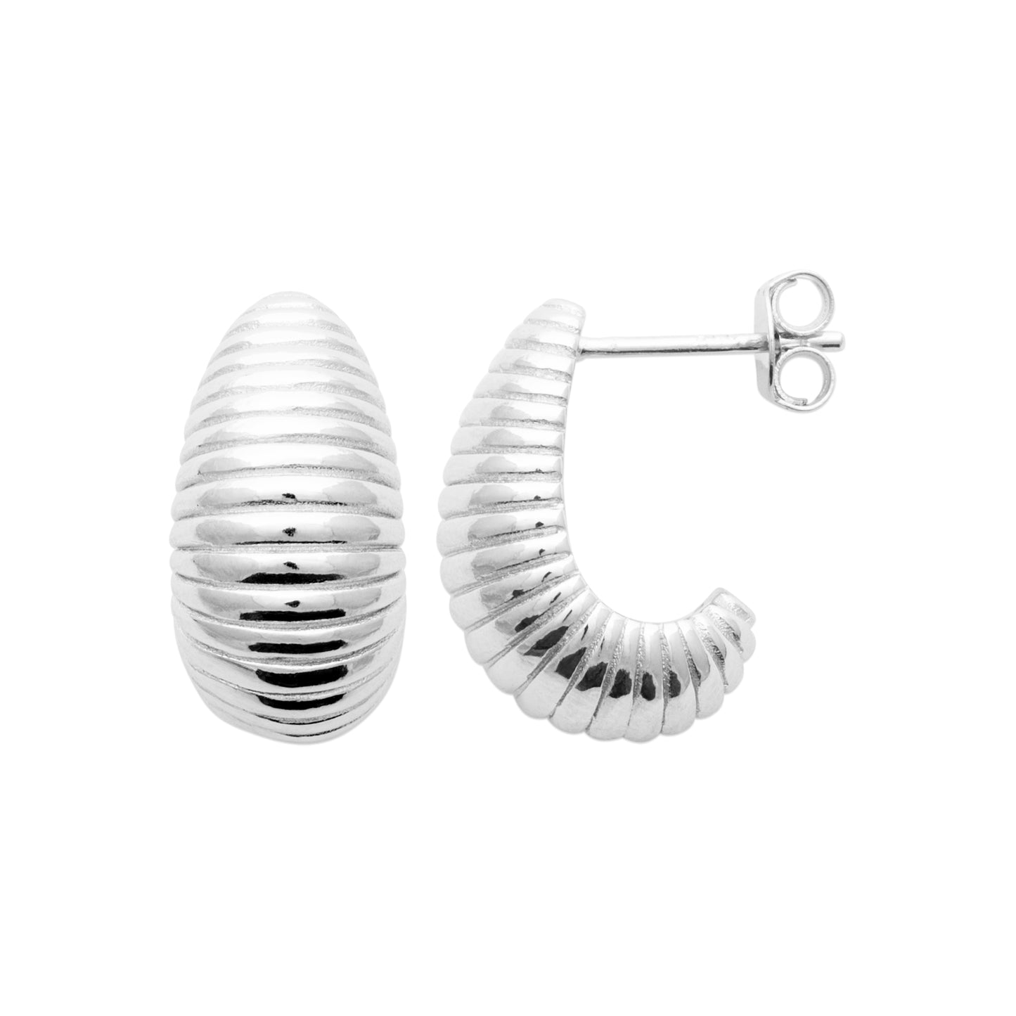 Boucles d'oreilles bombées en forme de goutte inspirées des années 90 en argent