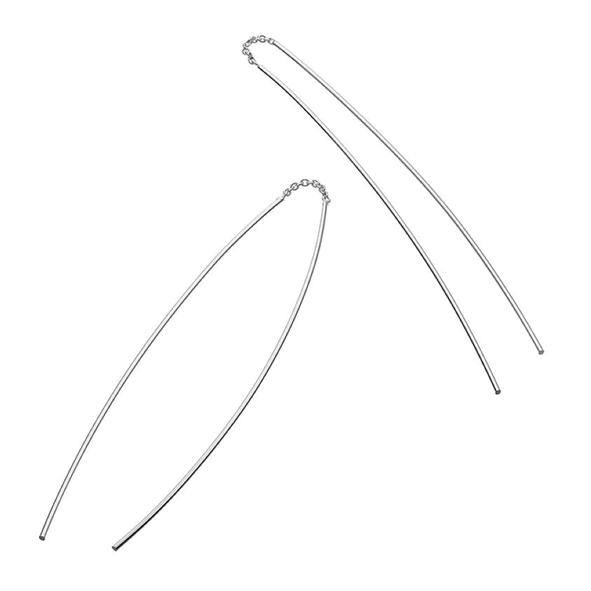 Boucles d'oreilles traversantes pendantes en argent