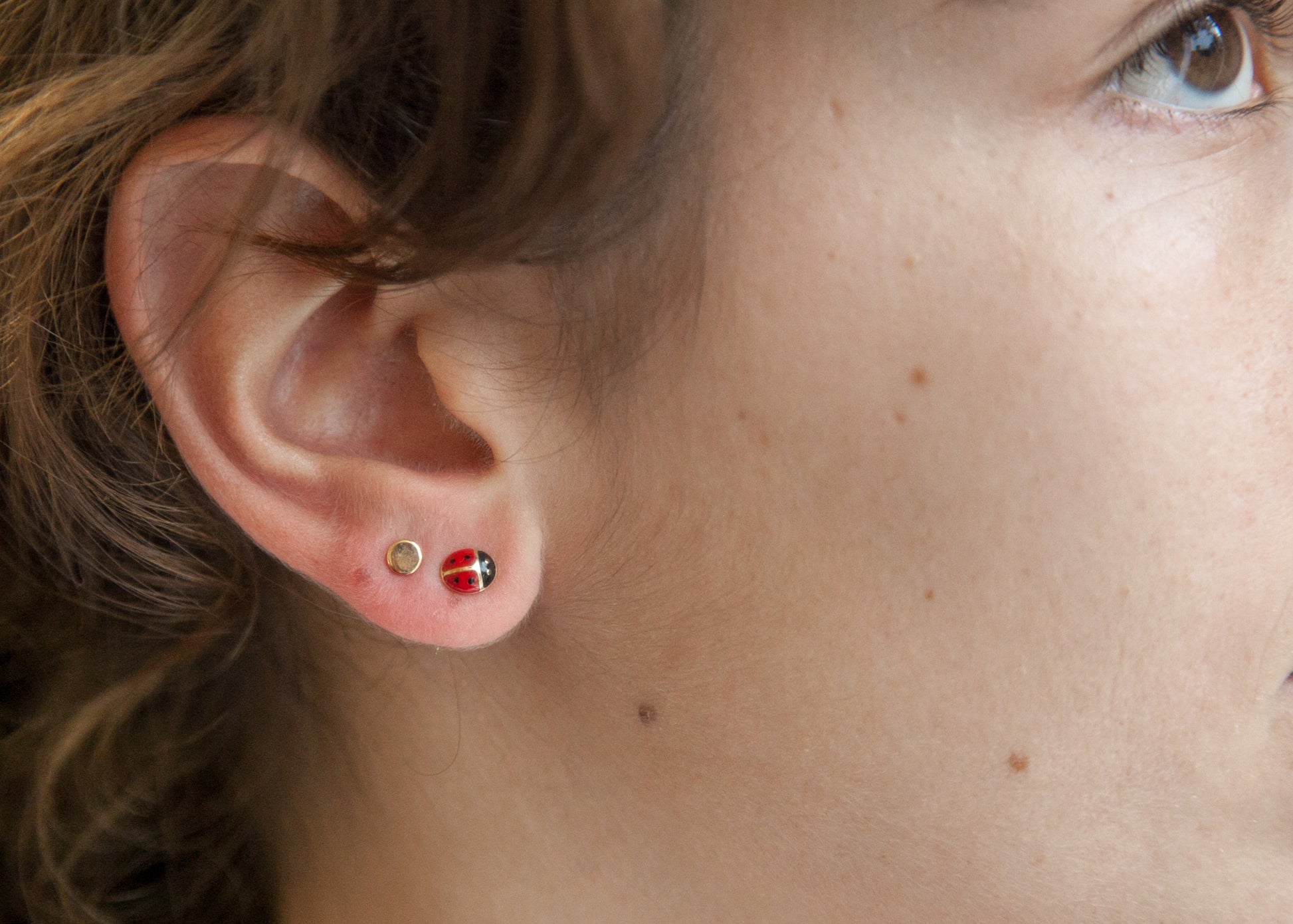 Boucles d'oreilles coccinelles plaqué or