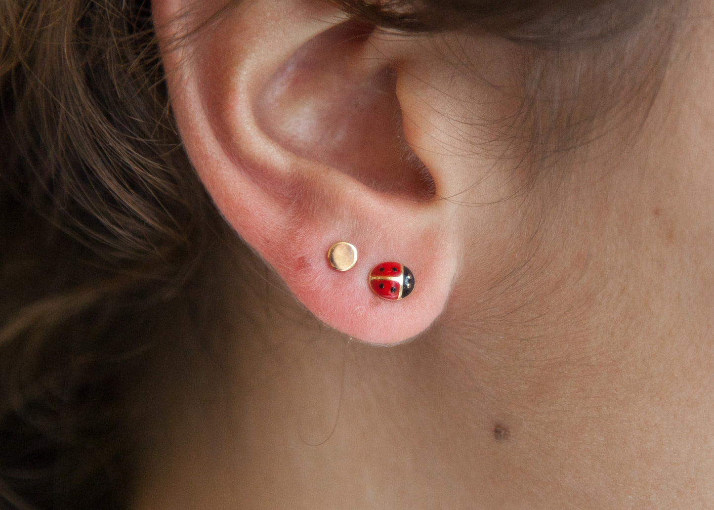 Boucles d'oreilles coccinelles plaqué or