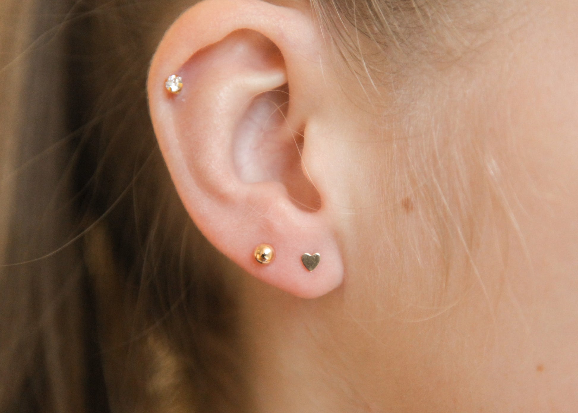 Boucles d'oreilles coeur plaqué or