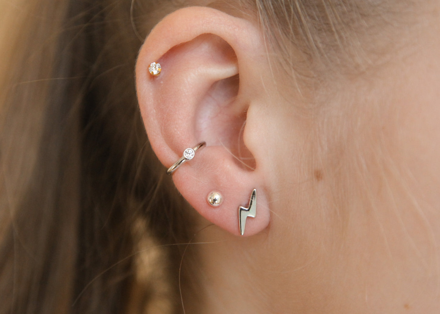 Boucles d'oreilles éclair en argent