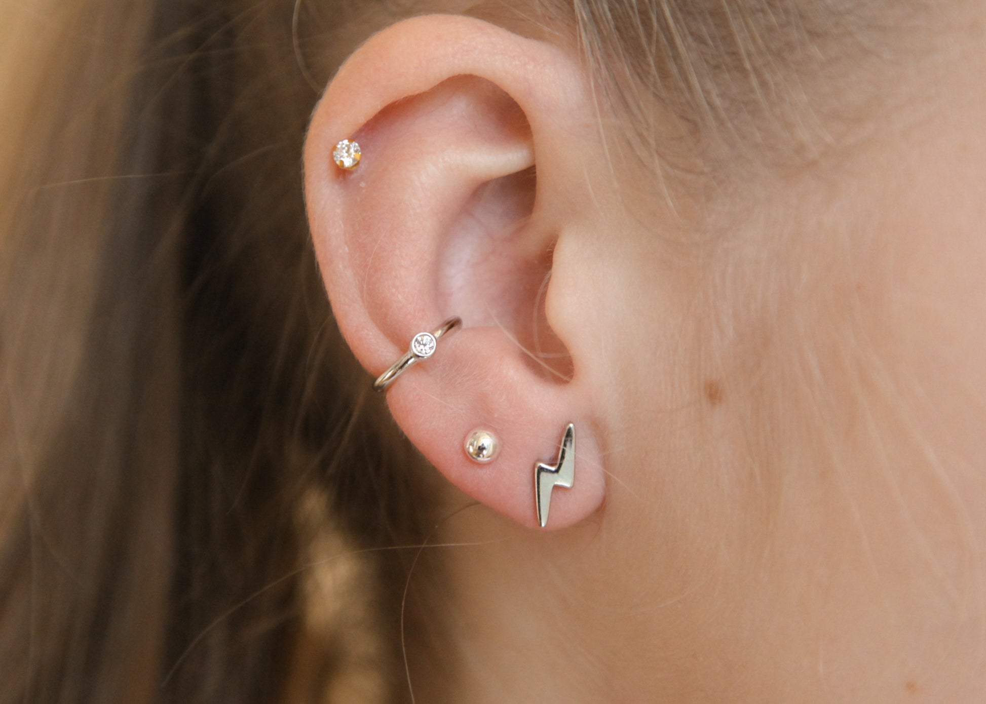 Boucles d'oreilles éclair en argent