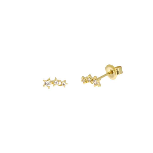 Boucles d'oreilles 3 petites étoiles plaqué or