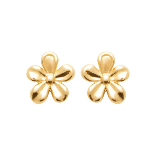 Boucles d'oreilles puce petite fleur plaqué or