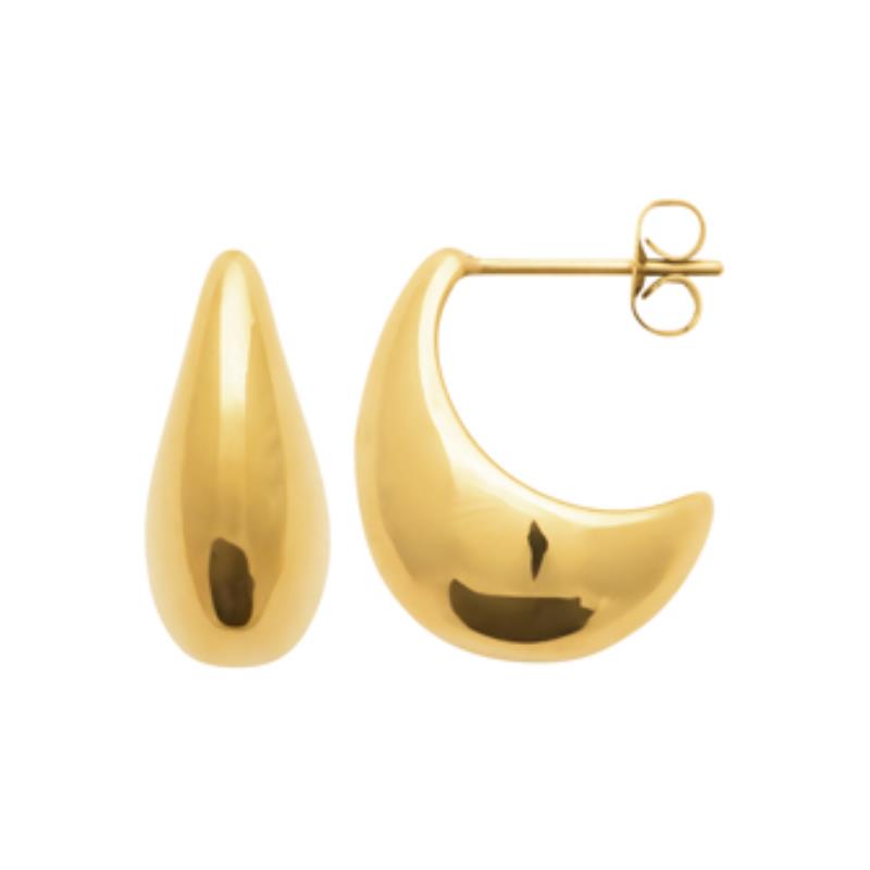 Boucles d’oreilles dorées goutte en acier