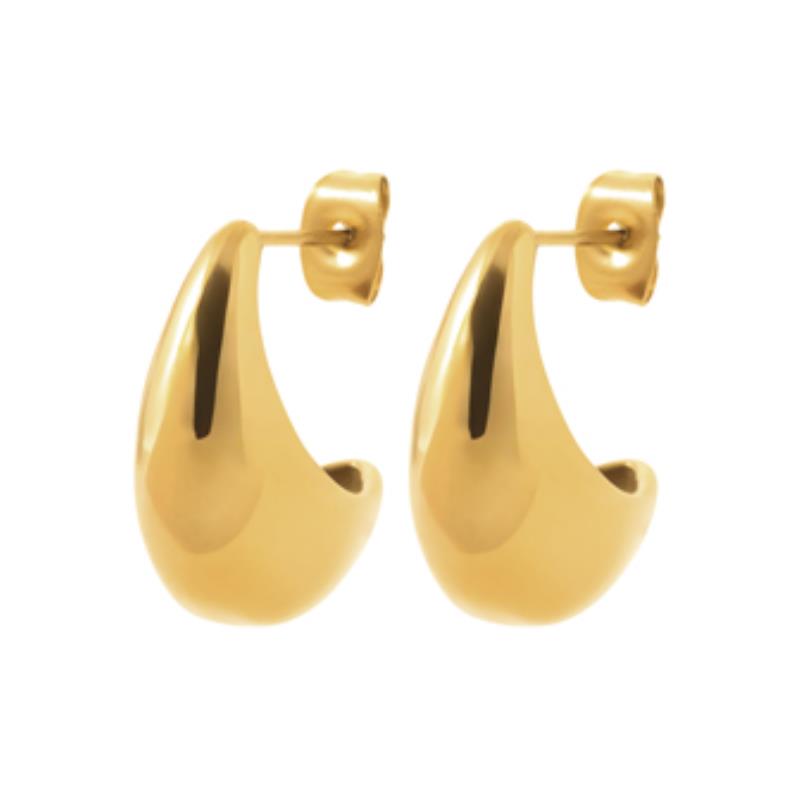 Boucles d’oreilles dorées goutte en acier