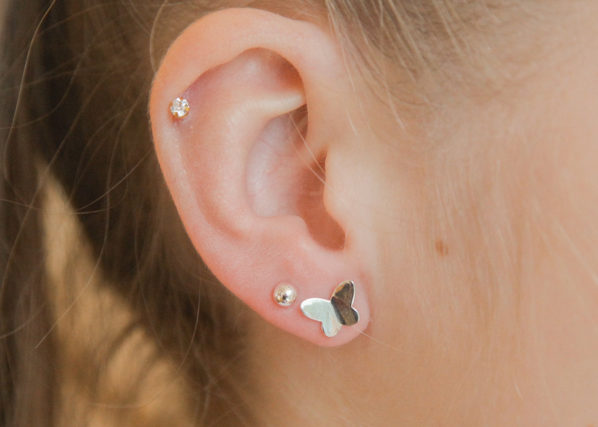 Boucles d'oreilles papillons en argent