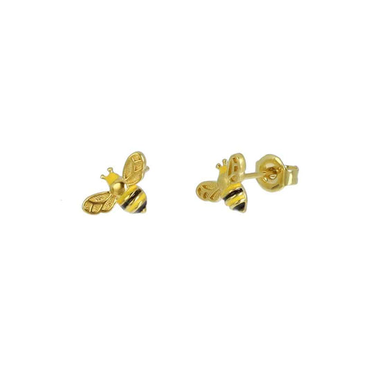 Boucles d'oreilles abeille plaqué or