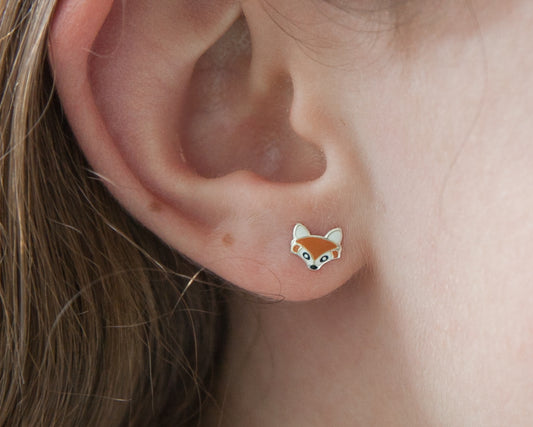 Boucles d'oreilles renard en argent