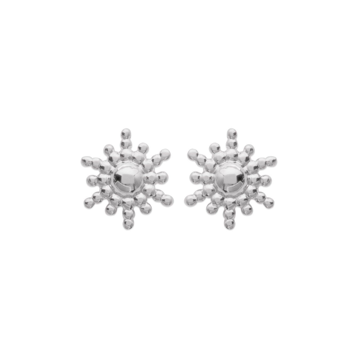 Boucles d'oreilles puce petit soleil en argent