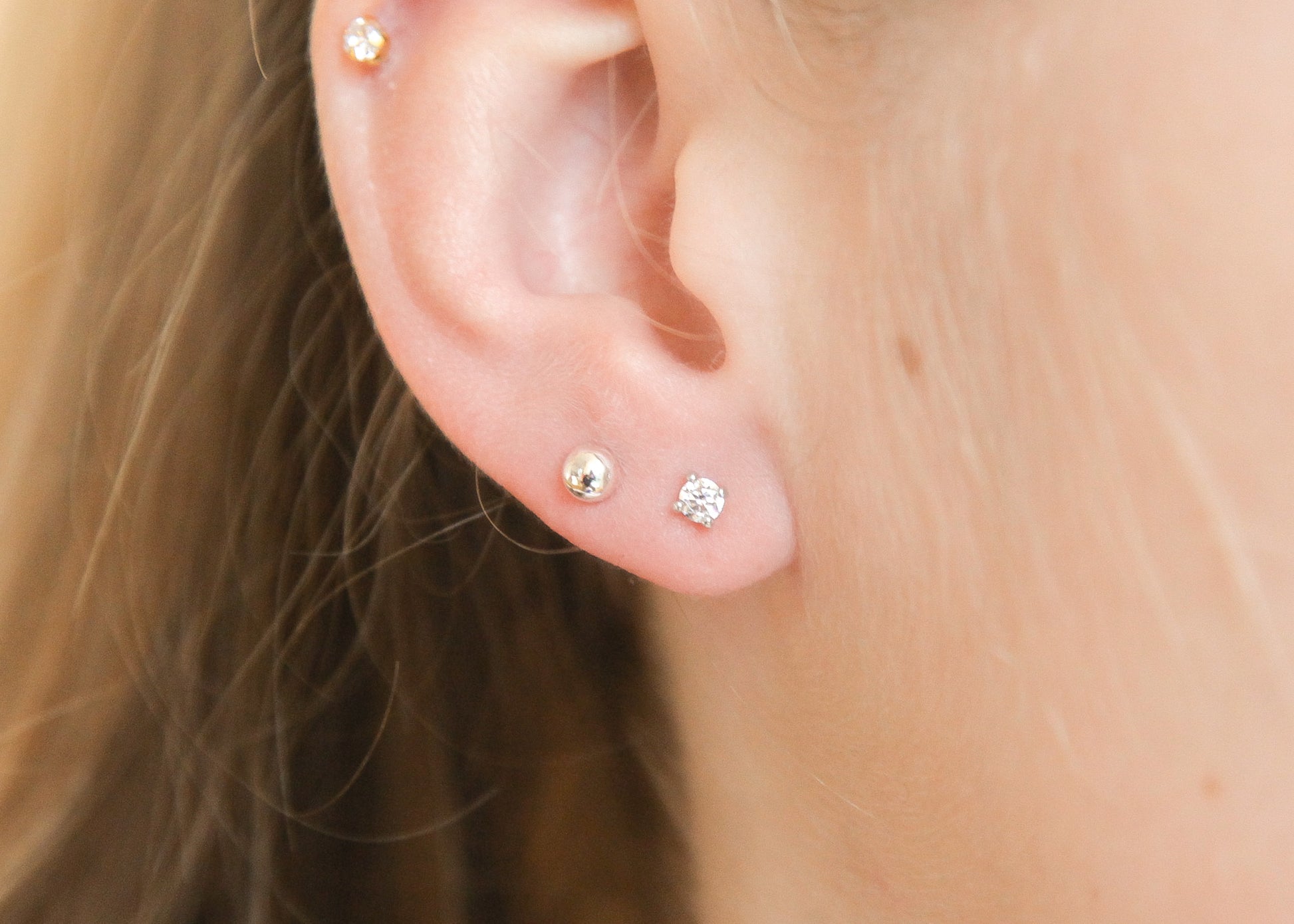 Boucles d'oreilles oxydes de zirconium blancs en argent