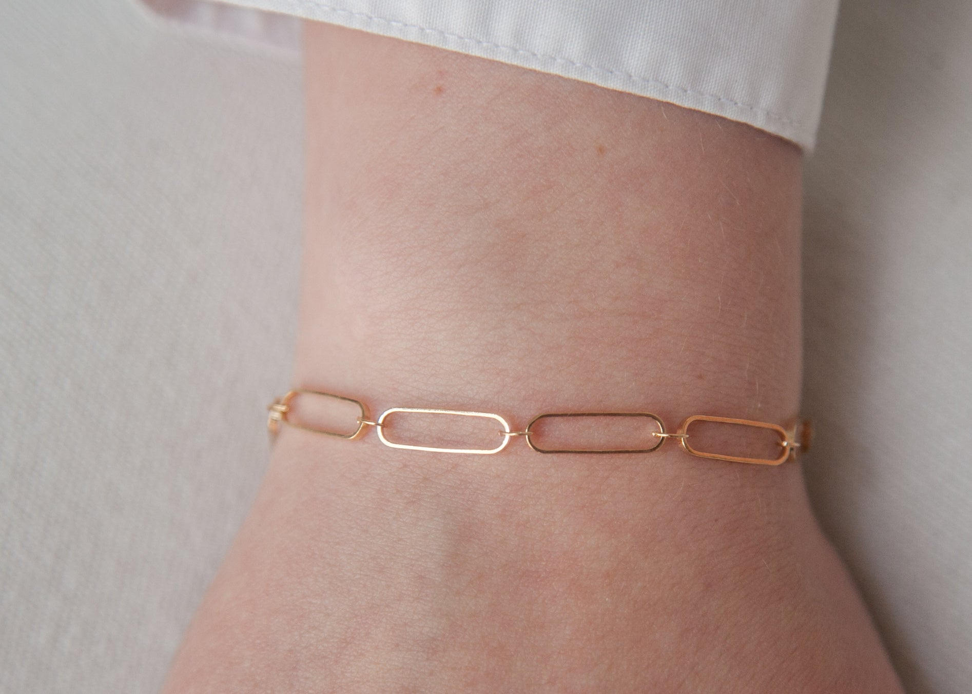 Bracelet chaîne grands maillons plaqué or
