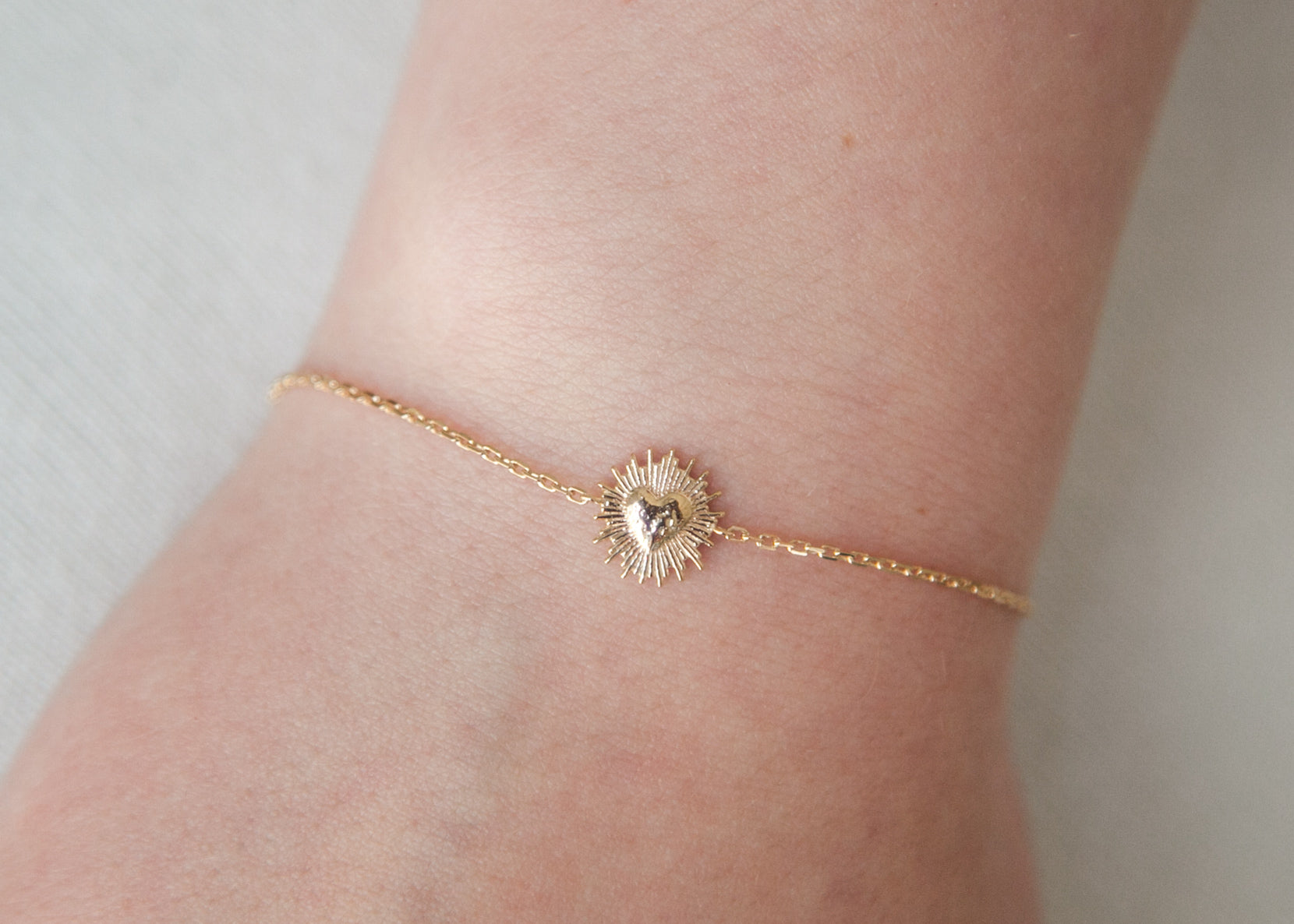 Bracelet coeur ex-voto plaqué or