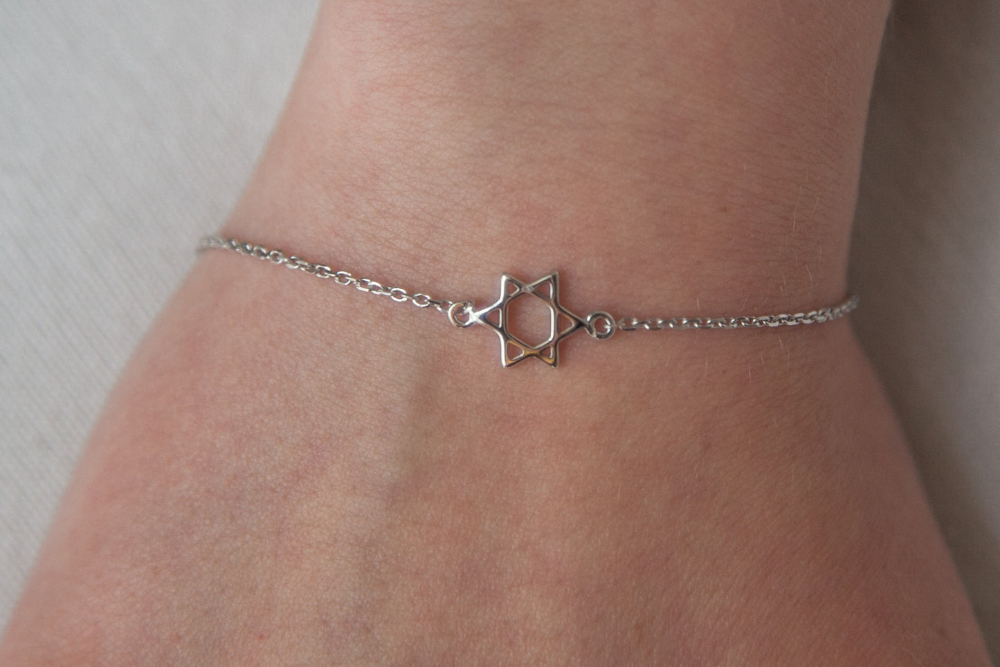 Bracelet étoile de David en argent