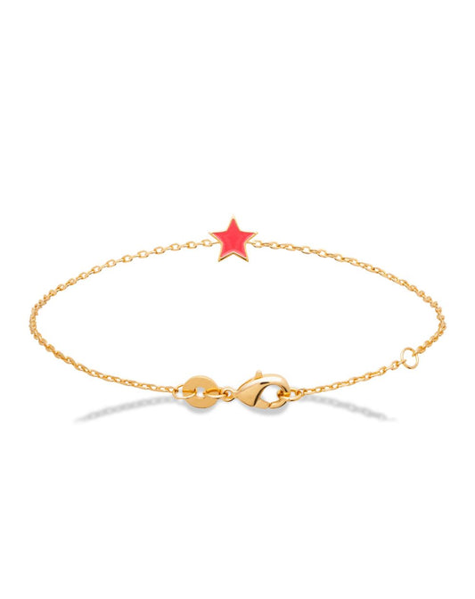 Bracelet Enfant Plaqué Or 16 Carats avec Etoile Émaillée