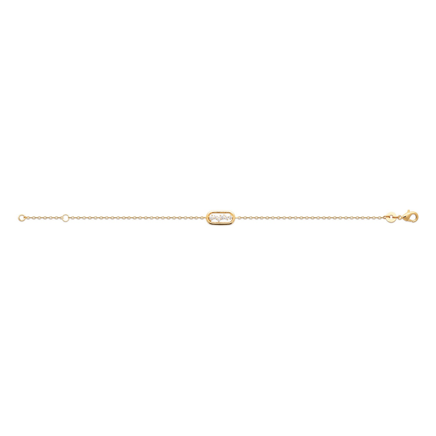Bracelet moderne serti de zircons plaqué or