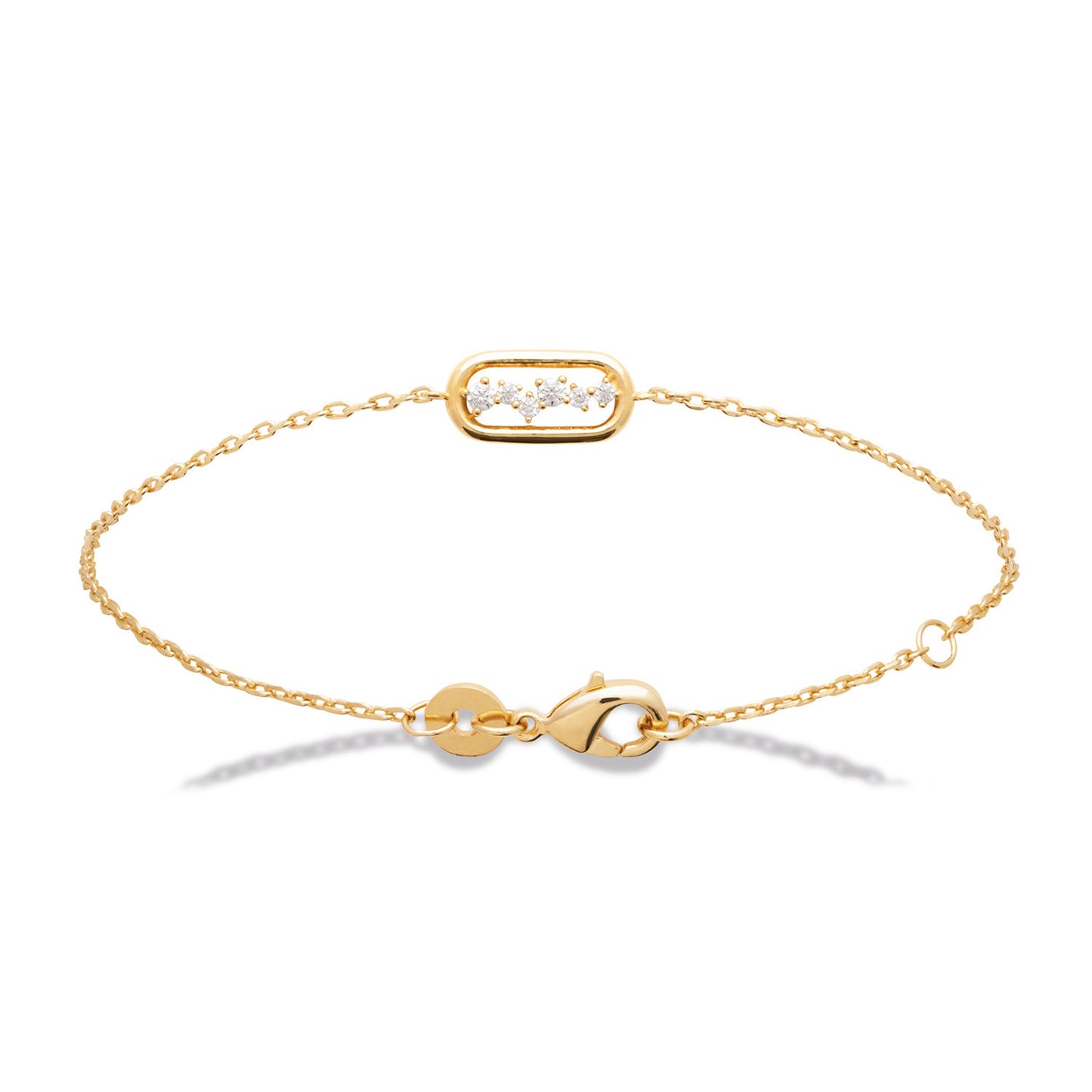 Bracelet moderne serti de zircons plaqué or