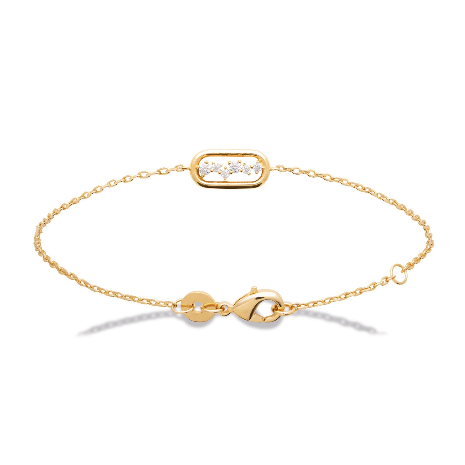Bracelet moderne serti de zircons plaqué or