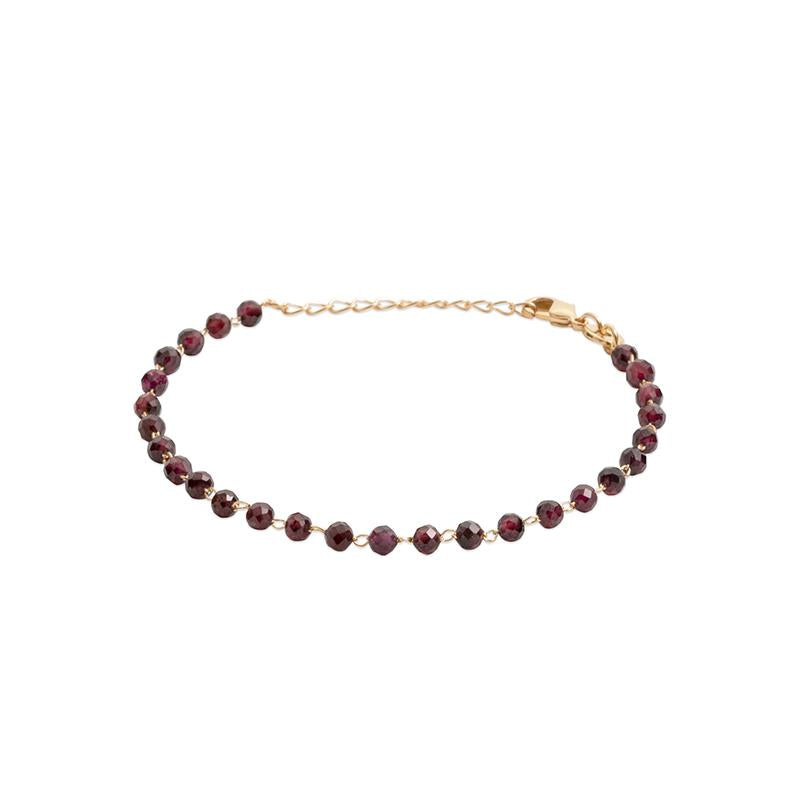 Bracelet grenat plaqué or