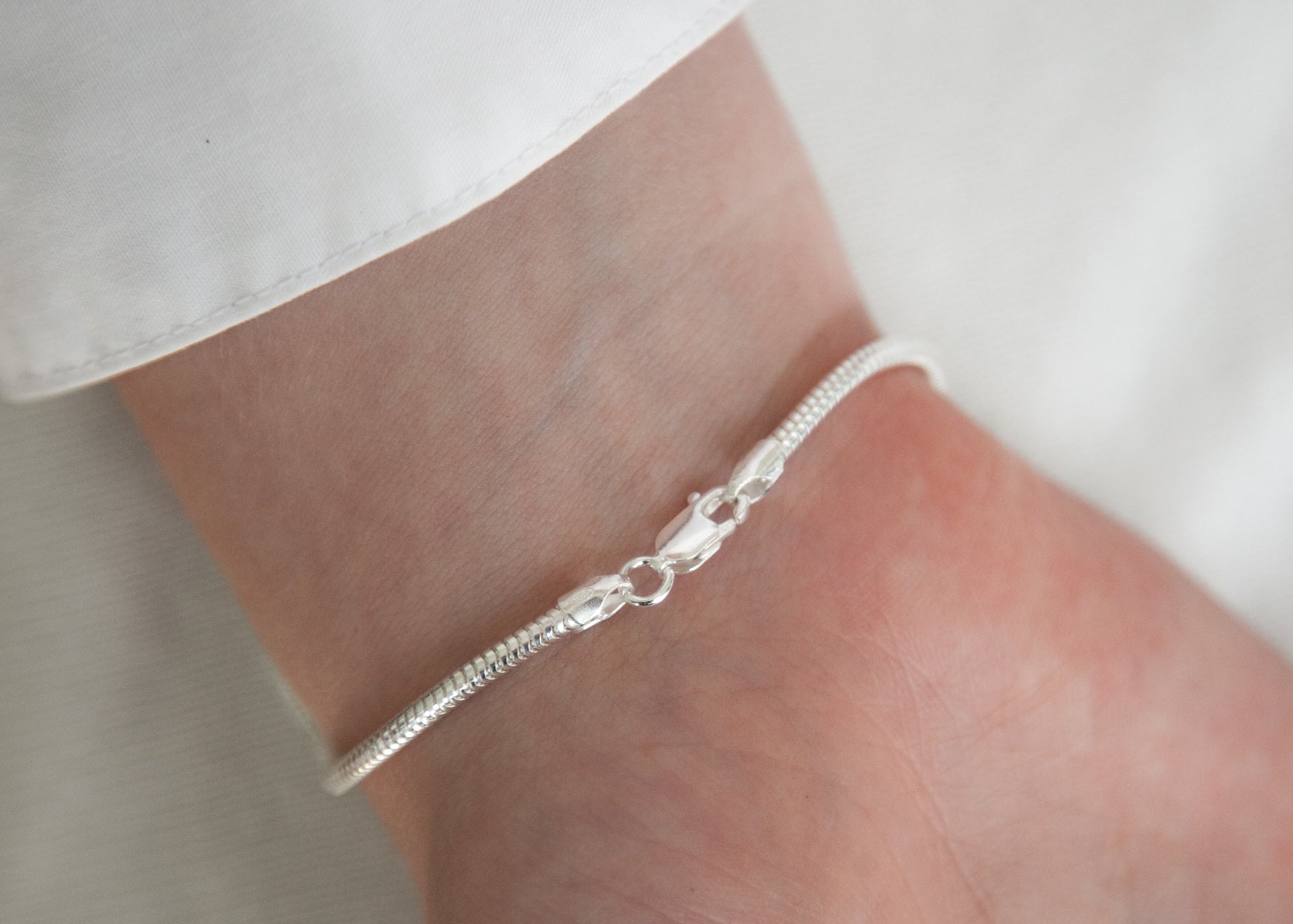 Bracelet chaîne serpent en argent pour hommes