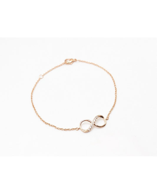 Bracelet infini serti de zircons plaqué or rose